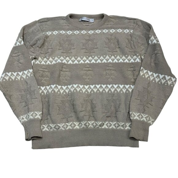 Jantzen Other - Vintage Jantzen Sweater Men XL Tan Textured Pullover Southwestern Grandpa Grunge